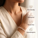 Clear Quartz Natural Stone Bracelet with Silver Bead