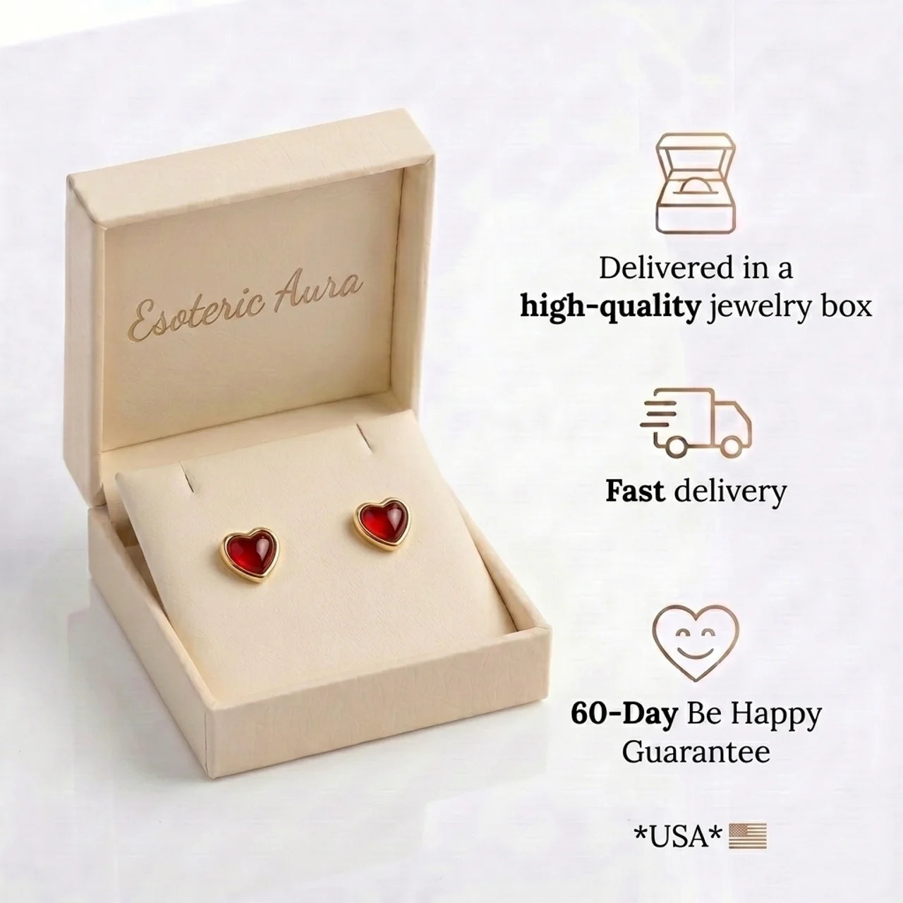 Carnelian Earrings - Heart Shape