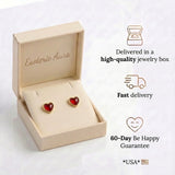 Carnelian Earrings - Heart Shape