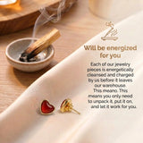 Carnelian Earrings - Heart Shape