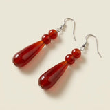 Carnelian Earrings - Teardrops