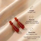 Carnelian Earrings - Teardrops
