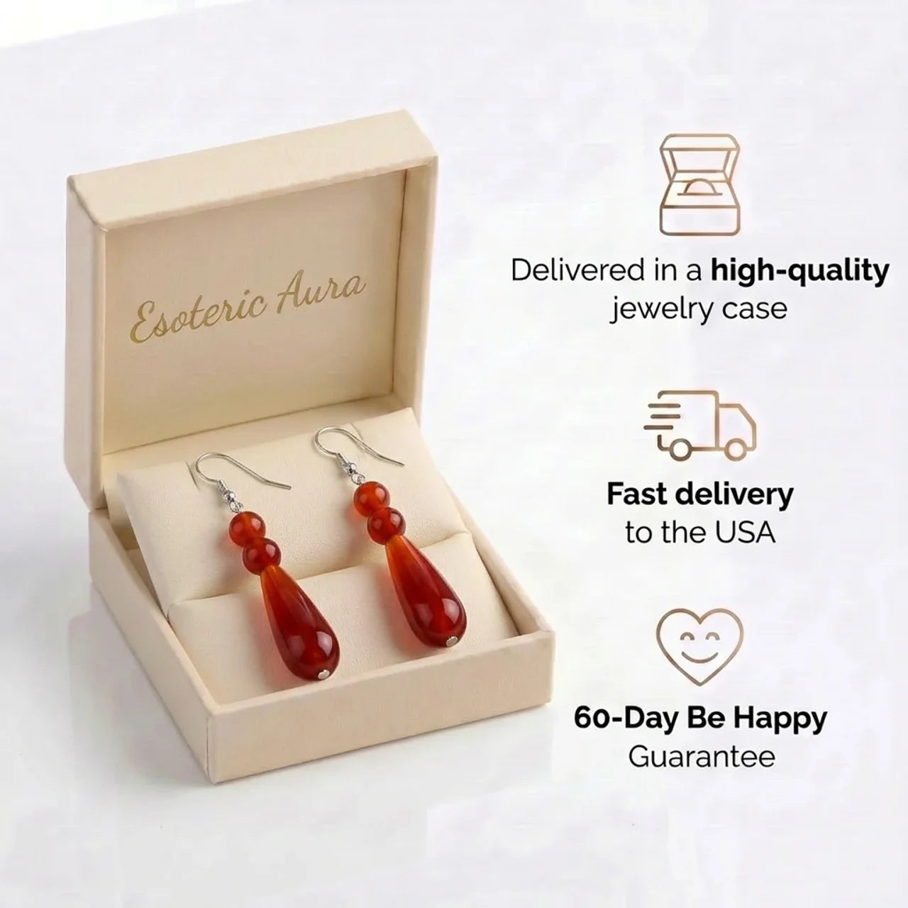 Carnelian Earrings - Teardrops
