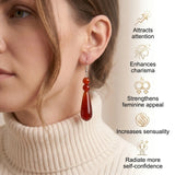 Carnelian Earrings - Teardrops