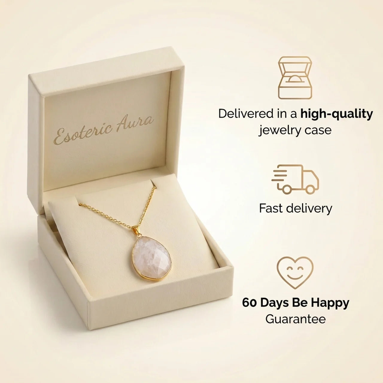 Clear Quartz Necklace - Medallion