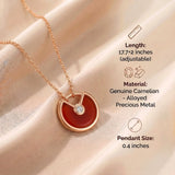 Carnelian Necklace - Circle Pendant