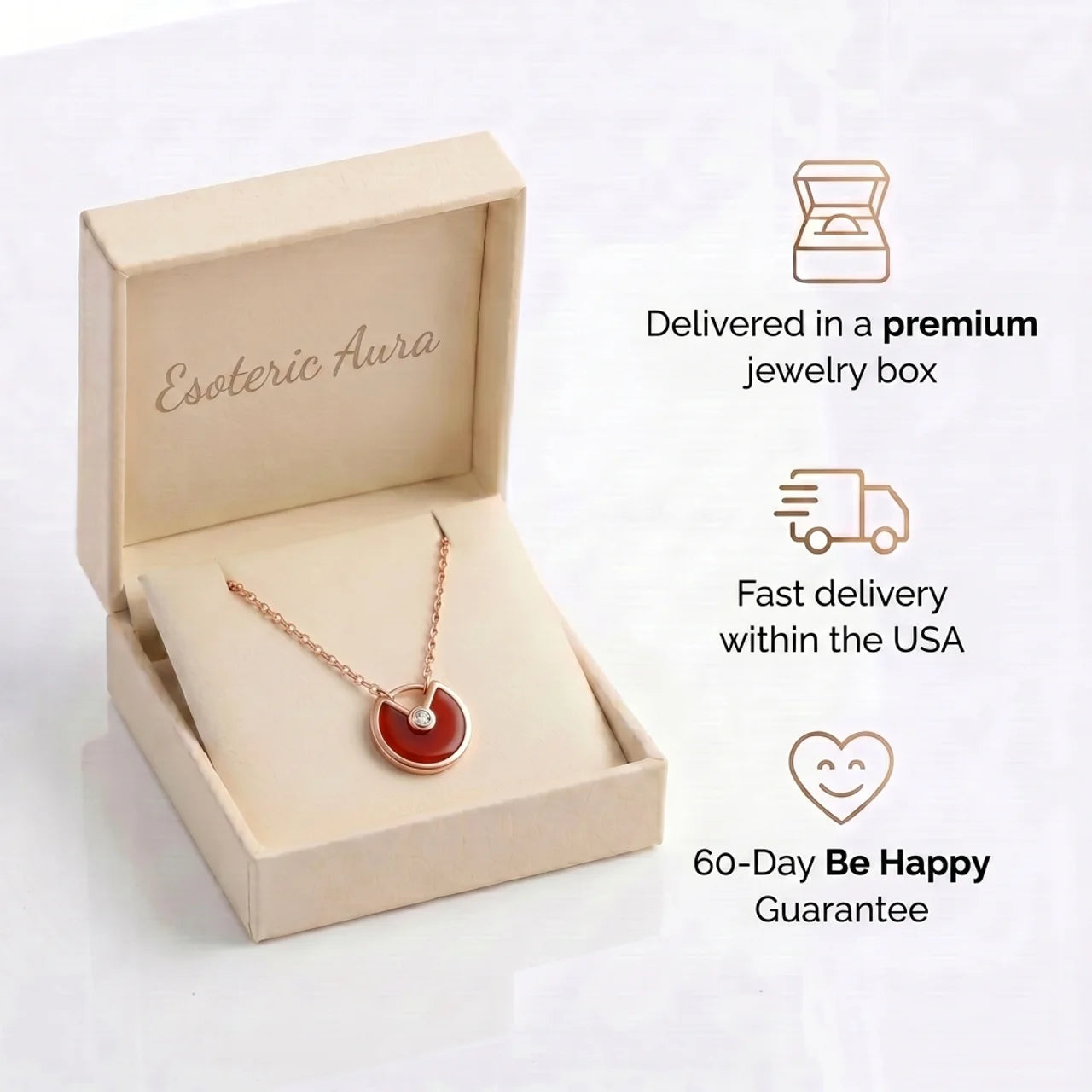Carnelian Necklace - Circle Pendant