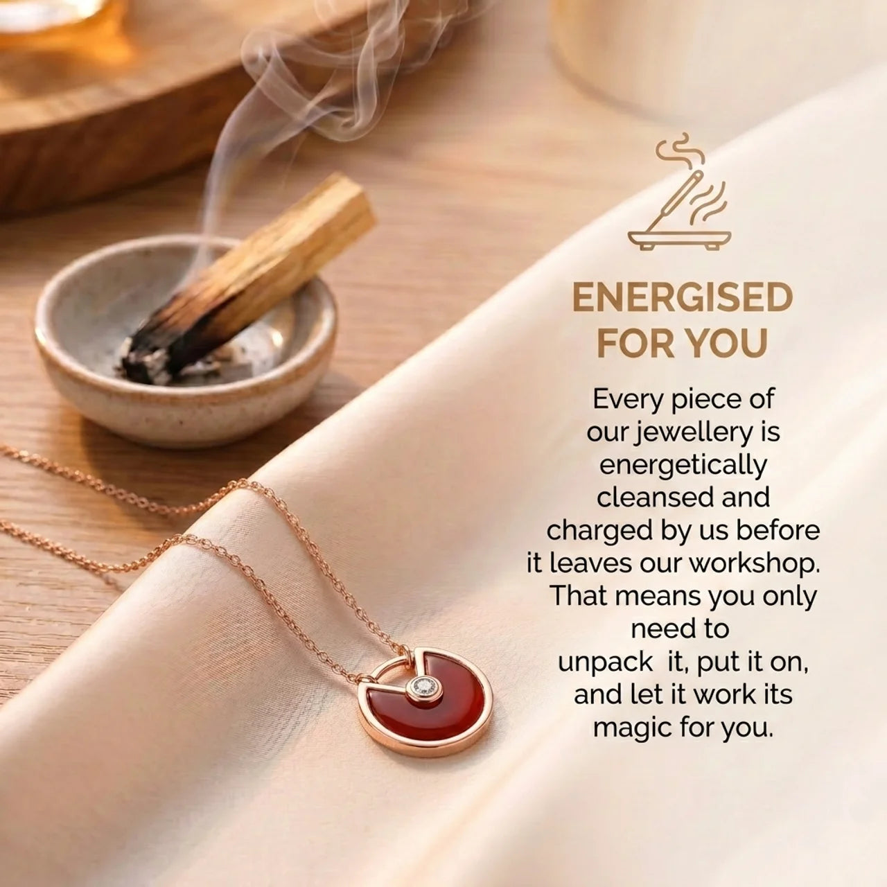 Carnelian Necklace - Circle Pendant