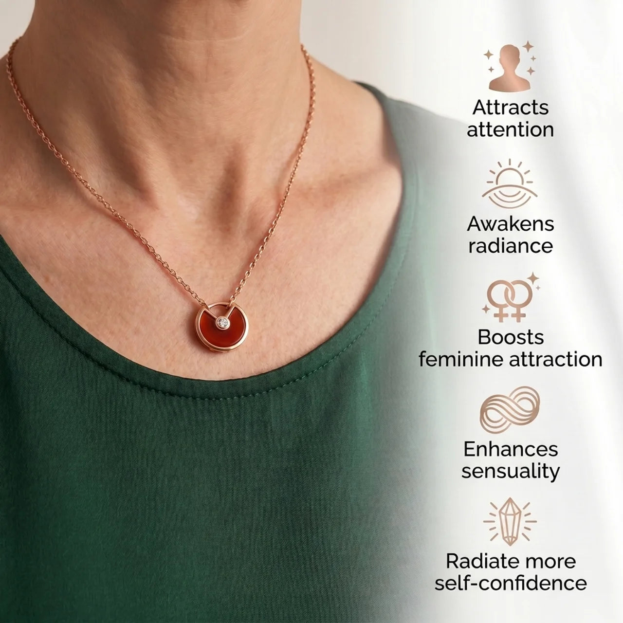 Carnelian Necklace - Circle Pendant