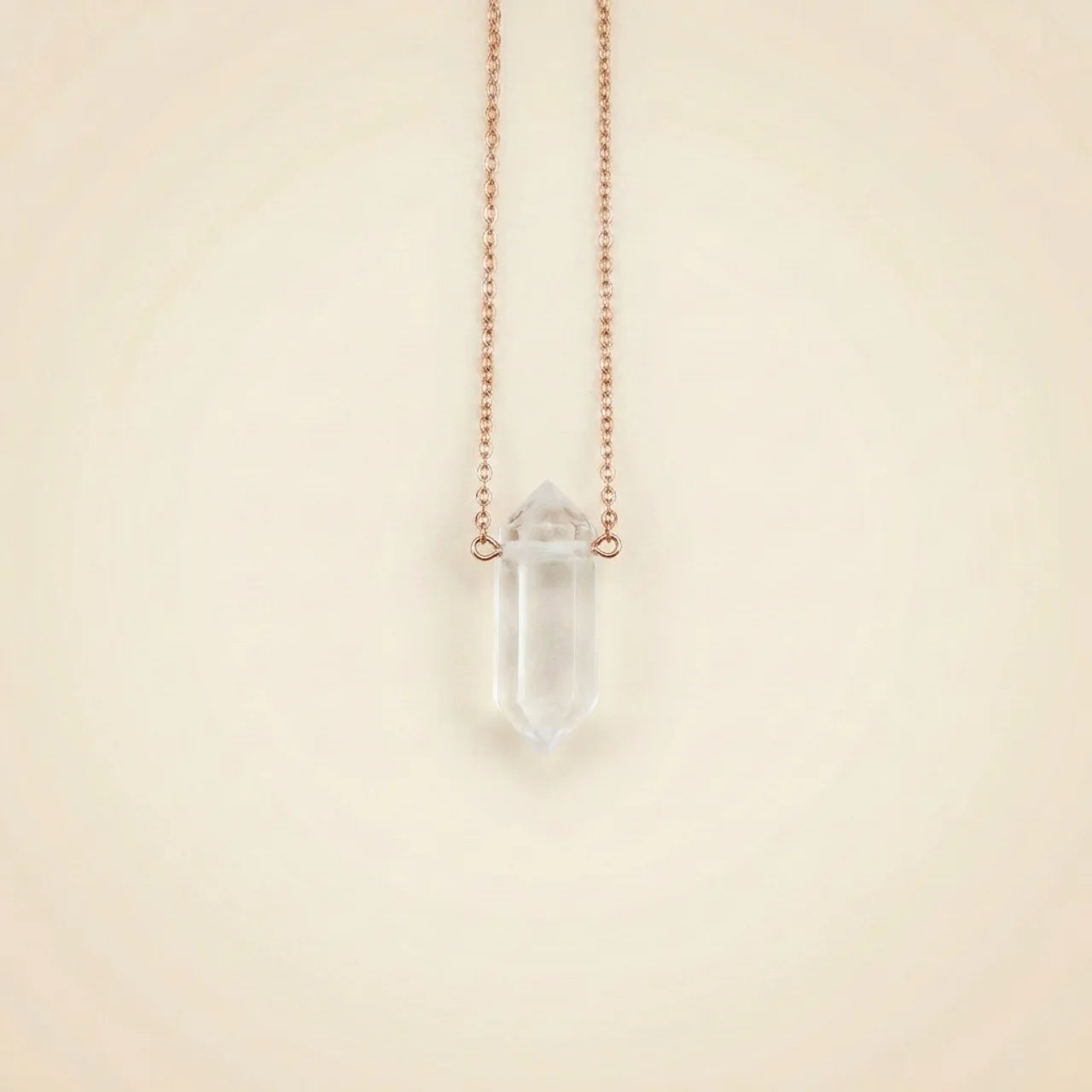 Clear Quartz Necklace - Gold Plating