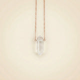 Clear Quartz Necklace - Gold Plating
