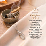 Clear Quartz Necklace - Gold Leaf Chain