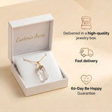 Clear Quartz Necklace - Gold Leaf Chain
