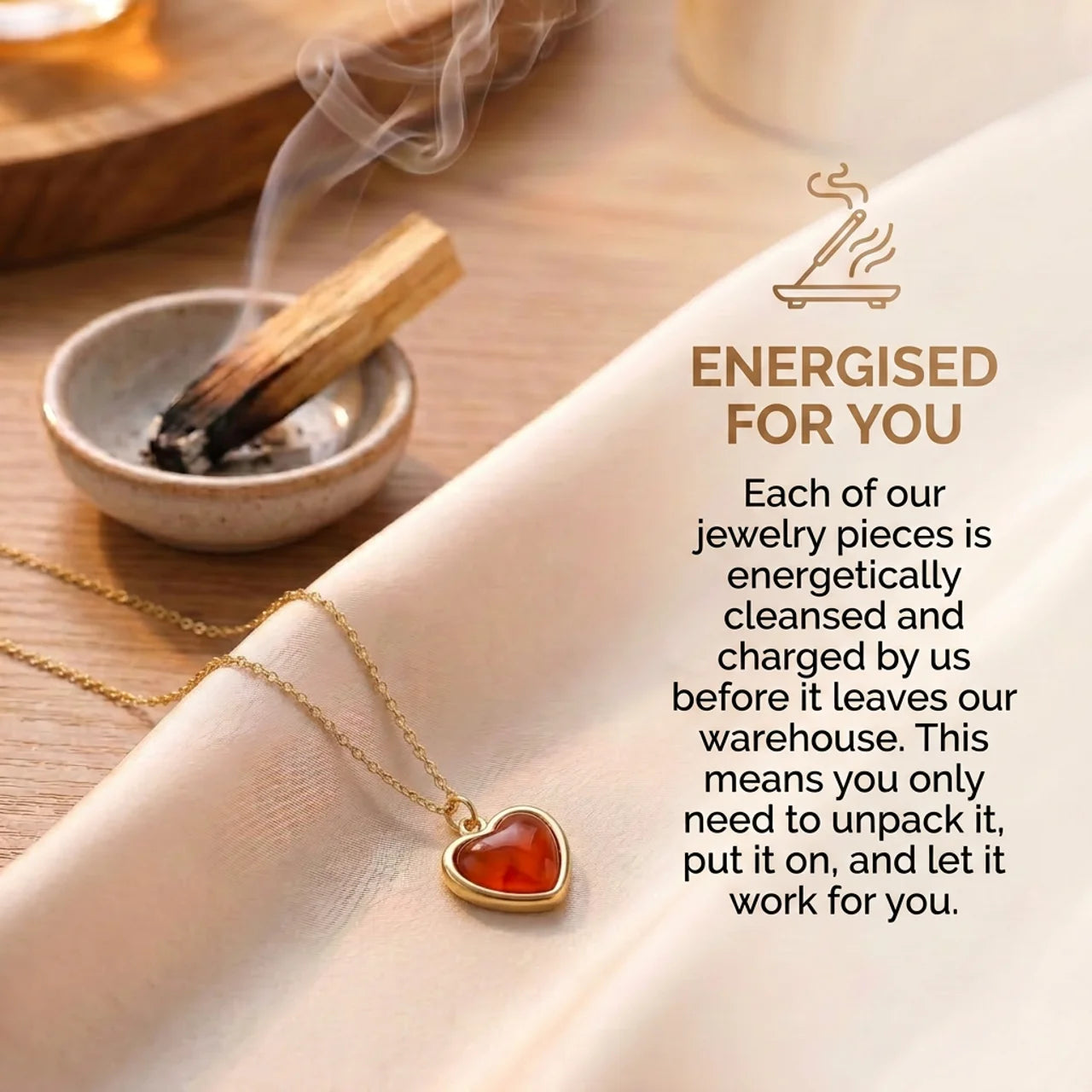 Carnelian Necklace - Heart Shape