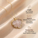 Clear Quartz Necklace - Natural Medallion with Border
