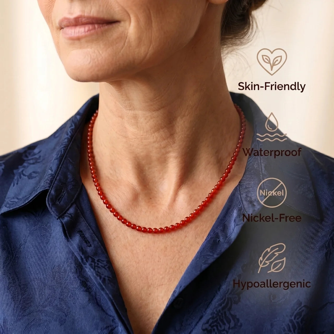 Carnelian Pearl Necklace