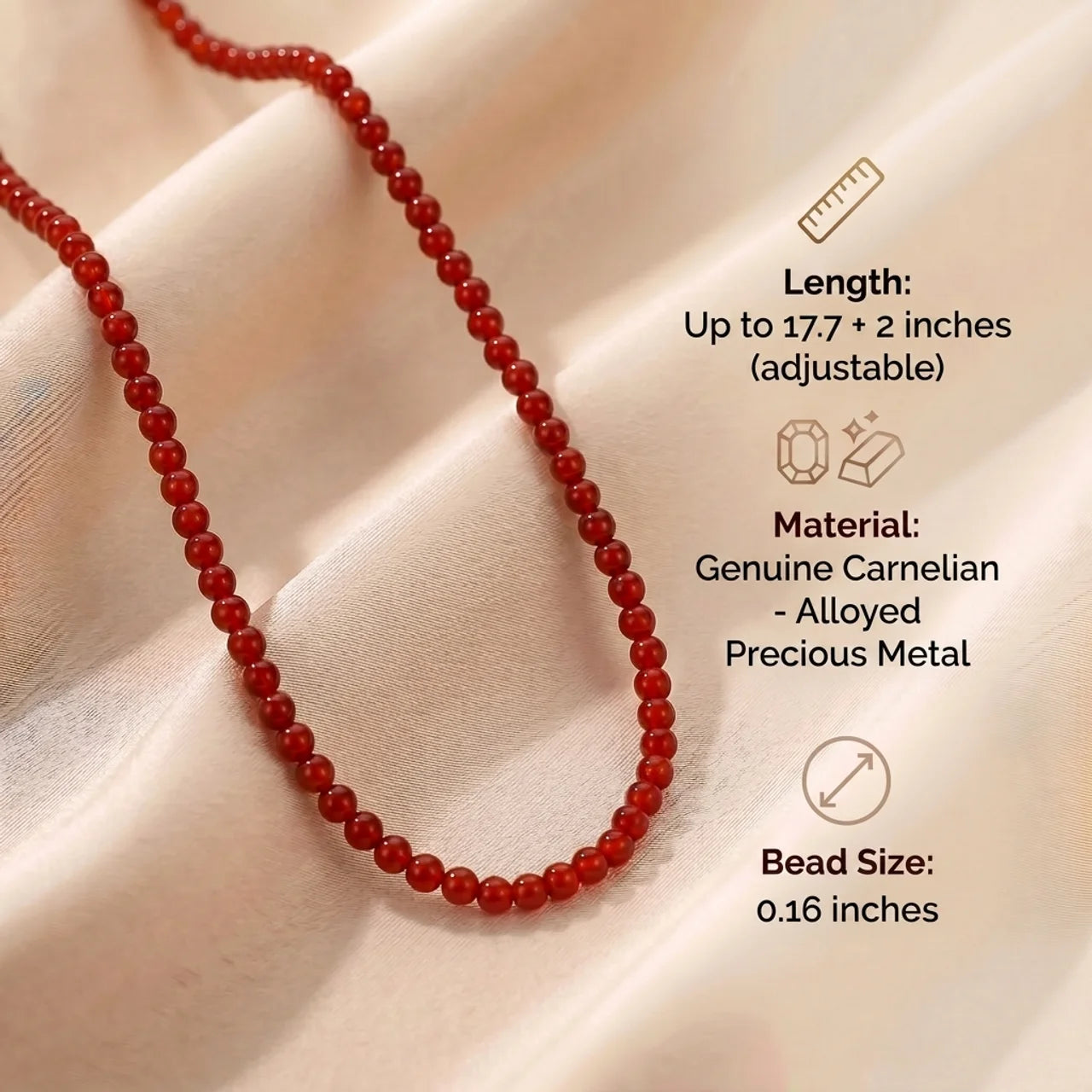 Carnelian Pearl Necklace