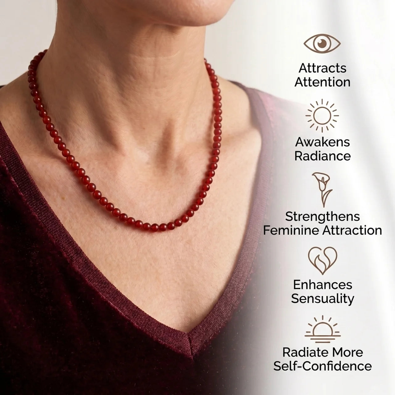 Carnelian Pearl Necklace