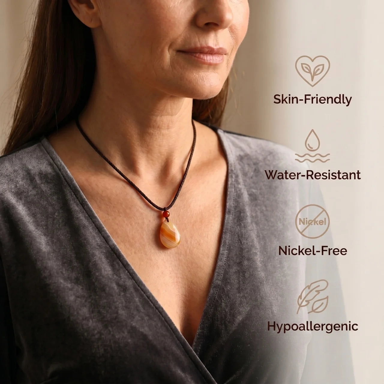 Carnelian Necklace - Teardrop