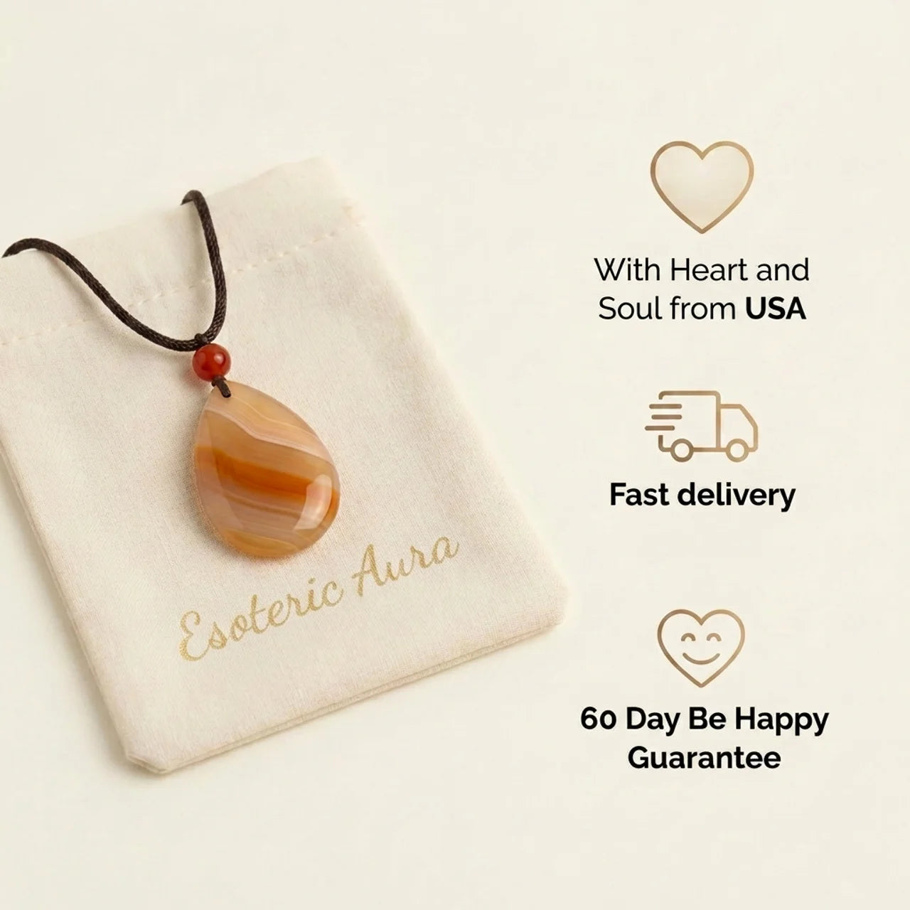 Carnelian Necklace - Teardrop
