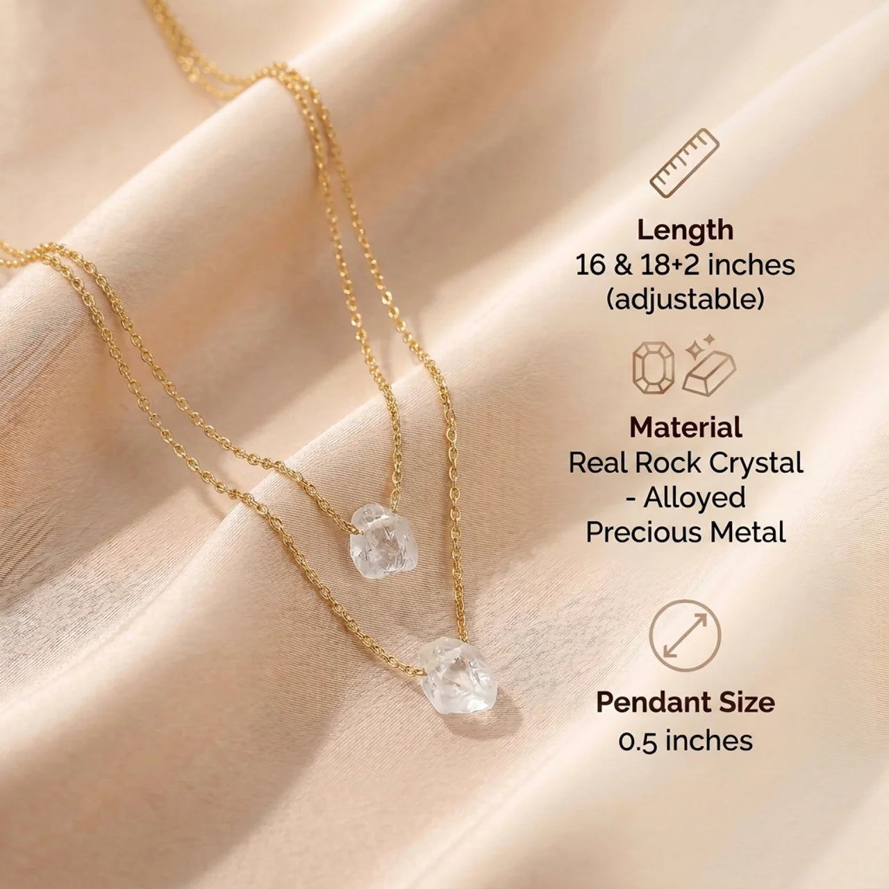 Clear Quartz Necklace - Unprocessed