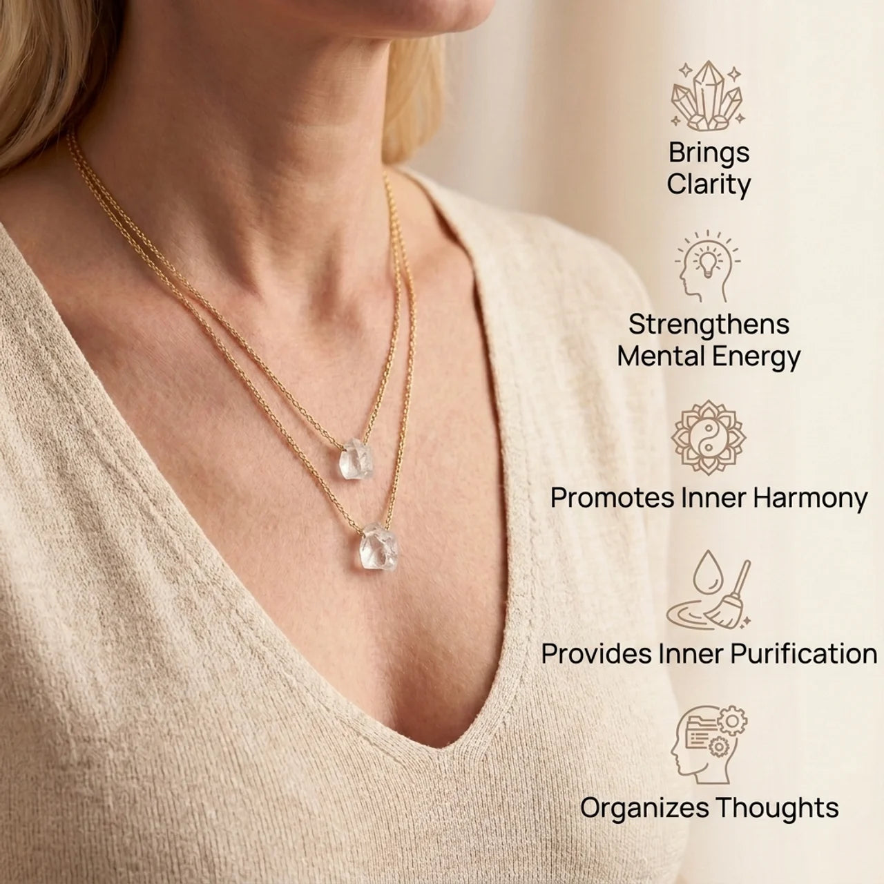 Clear Quartz Necklace - Unprocessed