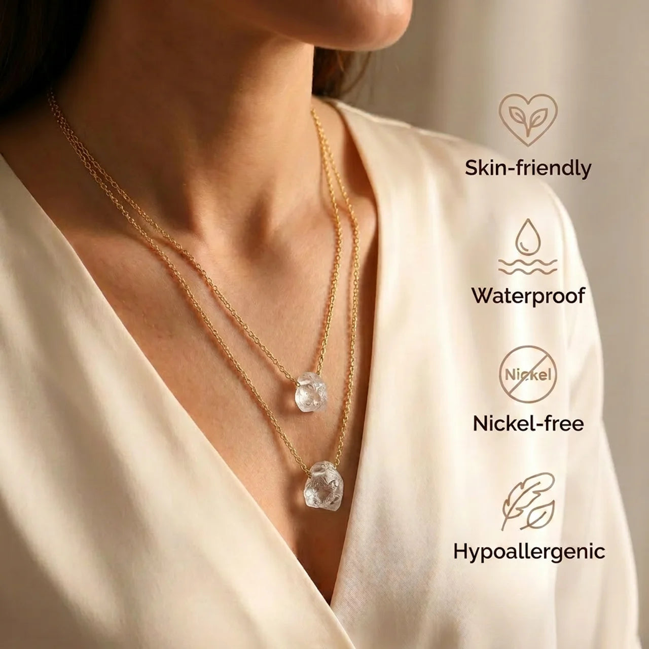 Clear Quartz Necklace - Unprocessed
