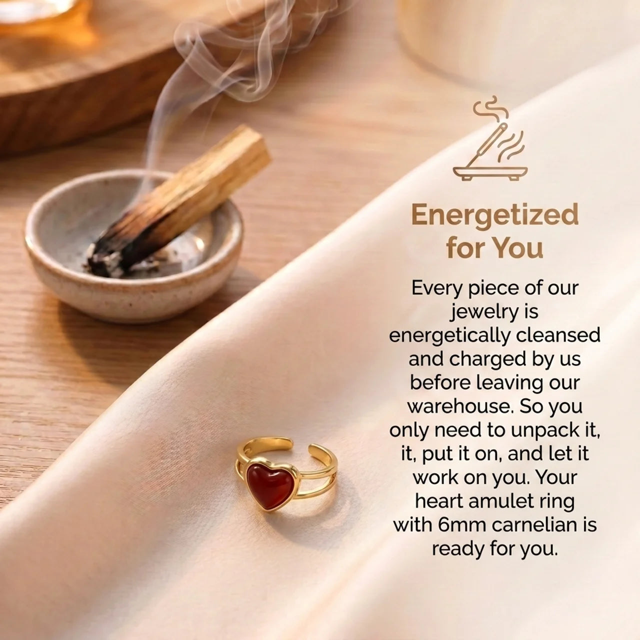 Carnelian Ring - Heart Shape