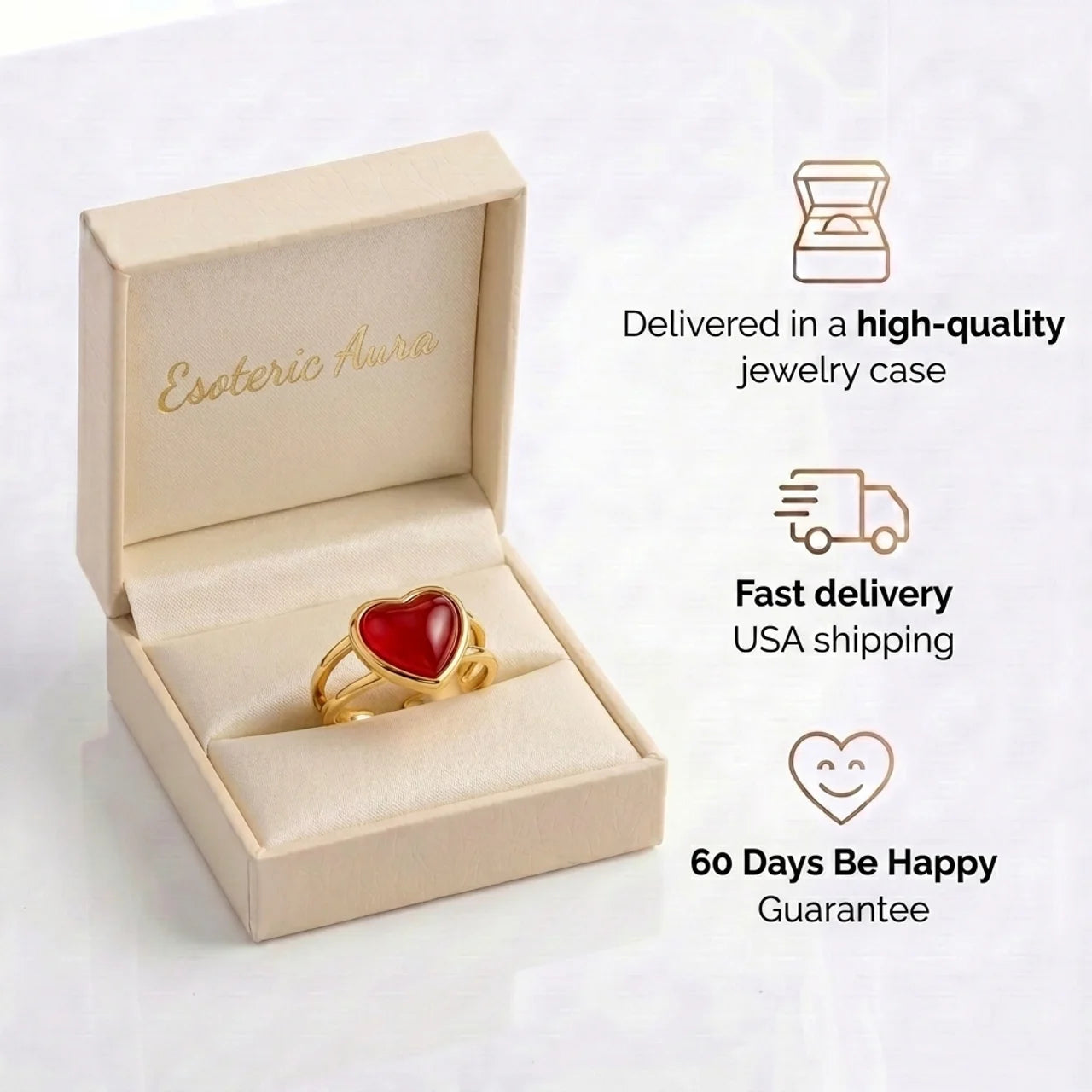 Carnelian Ring - Heart Shape