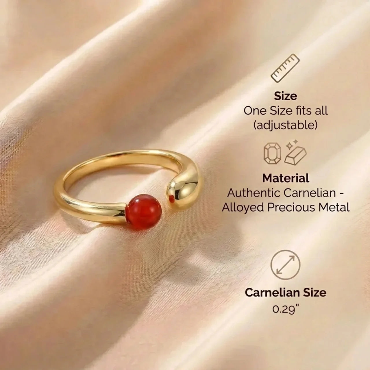 Carnelian Ring - Cluster