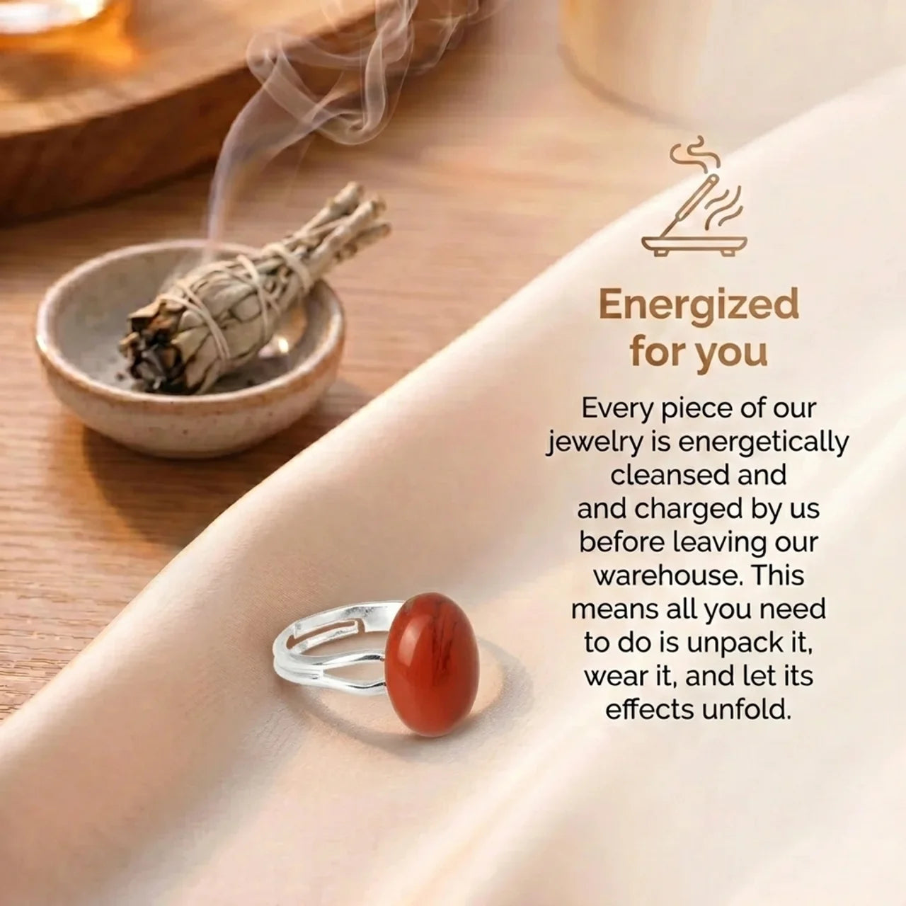 Carnelian Ring - Pearl Natural