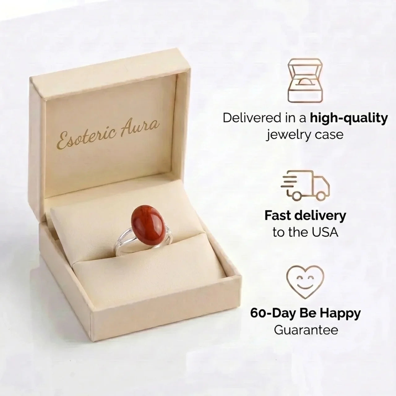 Carnelian Ring - Pearl Natural