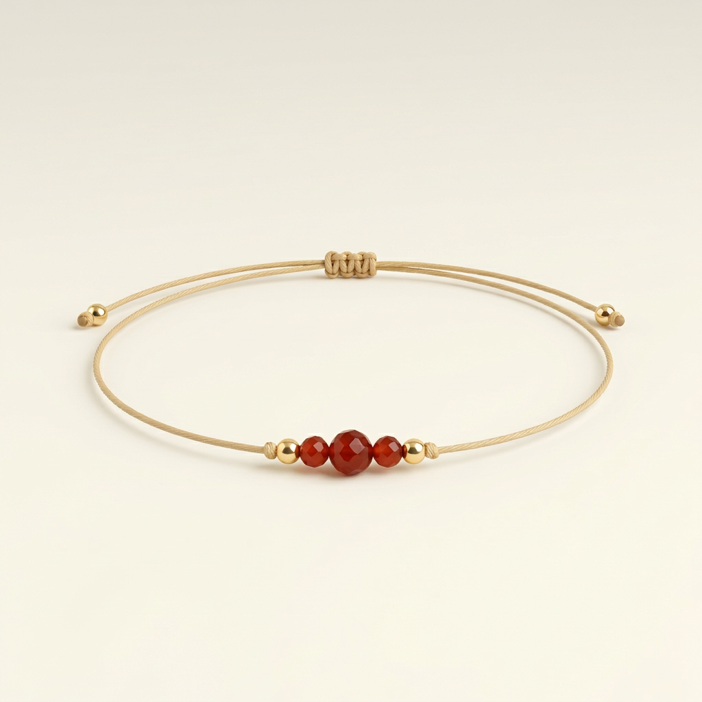 Carnelian Bracelet - Natural Cord