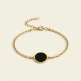 Obsidian Bracelet - Circle Medallion