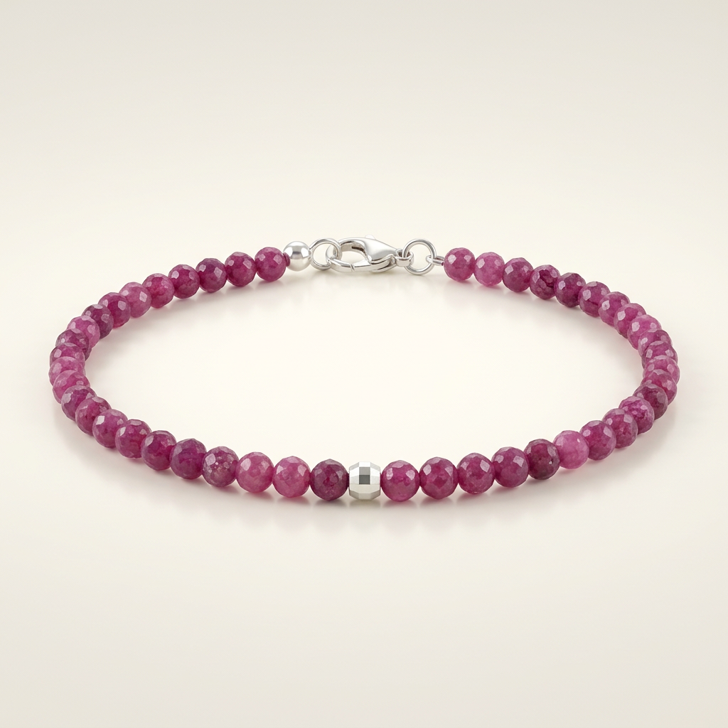 Ruby Bracelet - Pearls