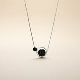 Obsidian Necklace - Double Pendant
