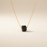Tourmaline Necklace - Raw Stone S925 Silver with Gold Plating