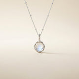 Moonstone Necklace - Round Cut Pendant
