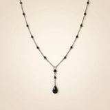 Obsidian Necklace - Pearl Necklace with Pendant