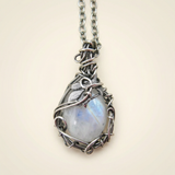 Moonstone Necklace - Wire Pendant