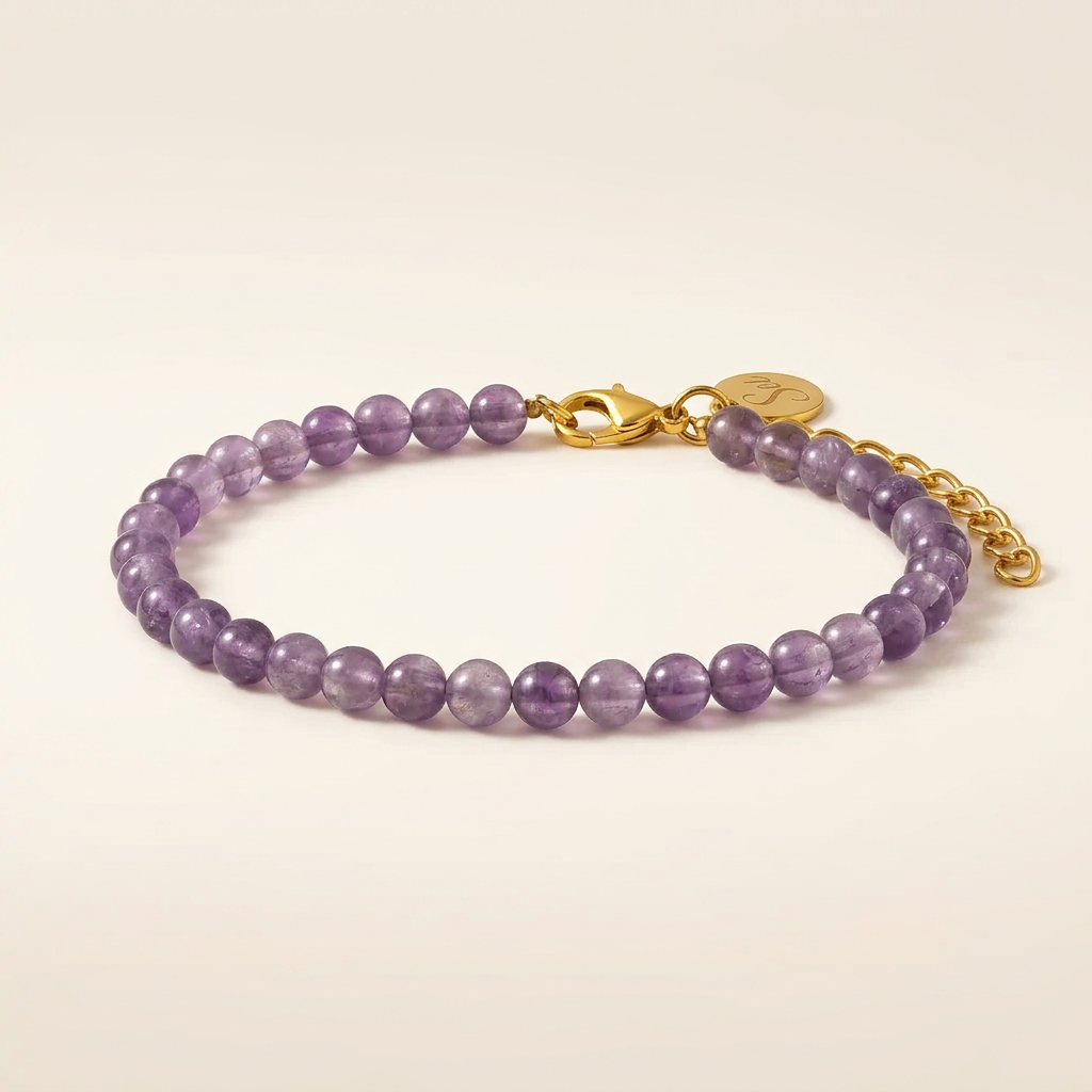 Amethyst Bracelet - Gold Alloy