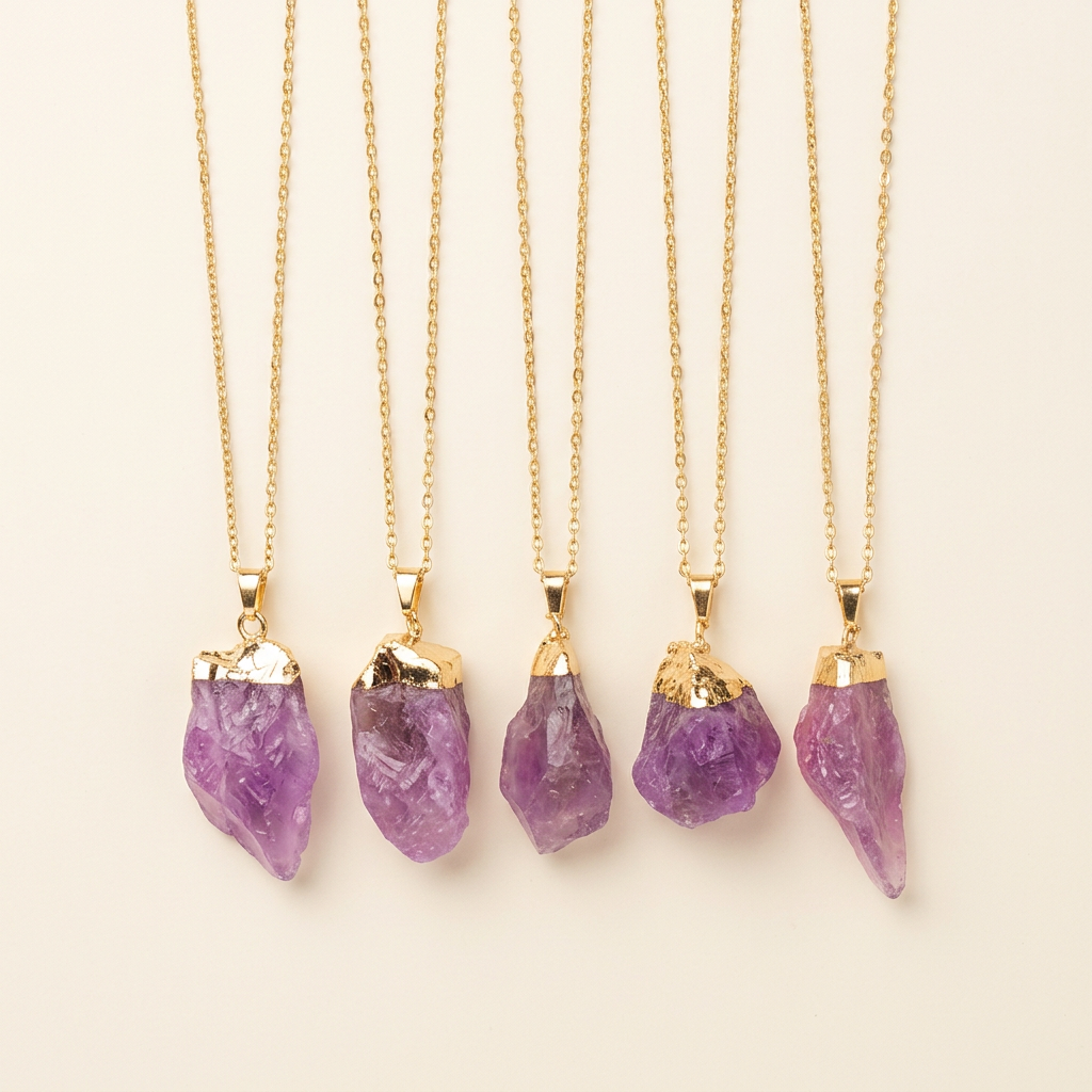 Amethyst Necklace - Naturally Cast