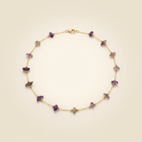 Amethyst Necklace - Raw Beads S925 Silver