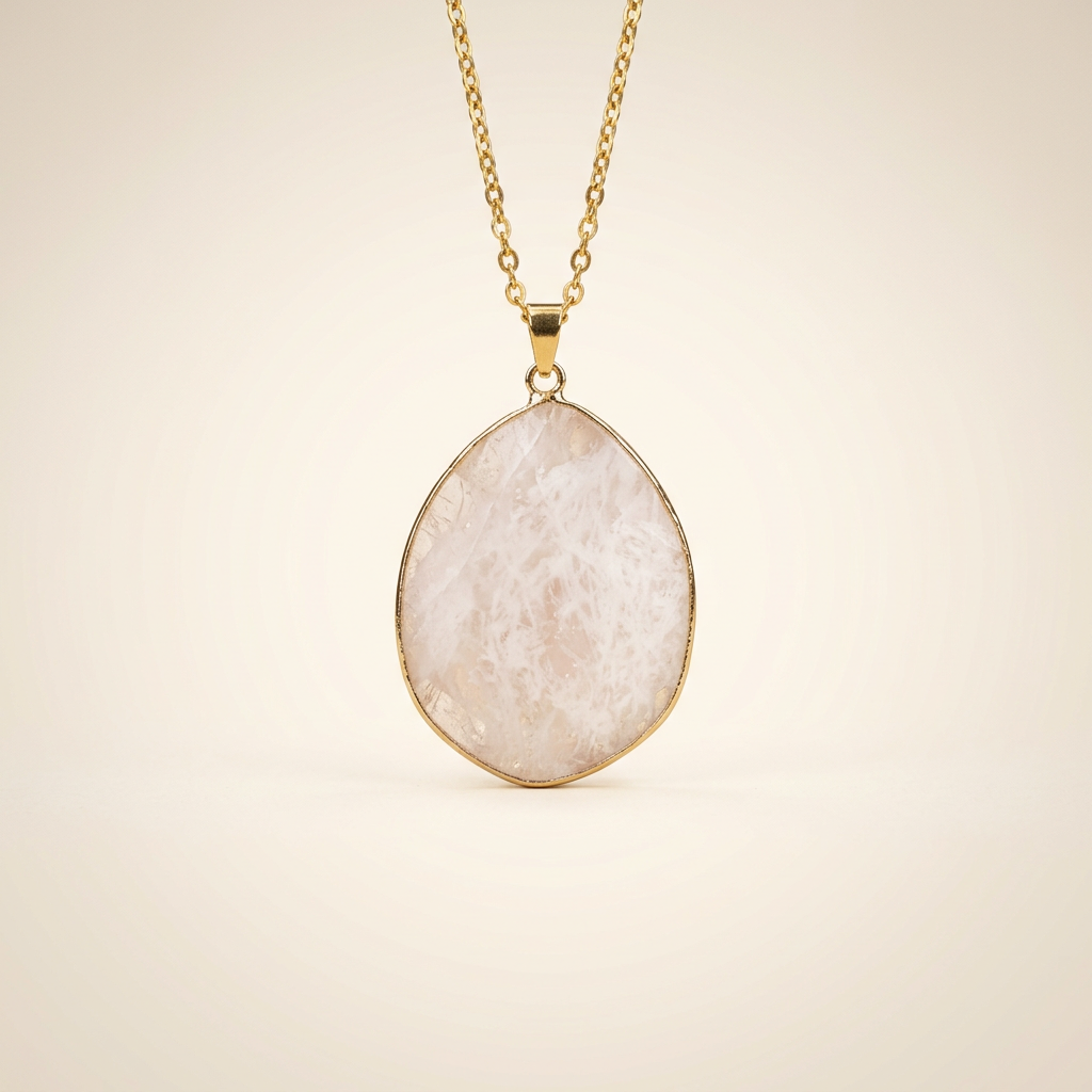 Clear Quartz Necklace - Medallion