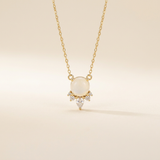 Moonstone Necklace - Pendant with Crystals