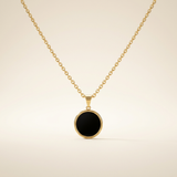 Obsidian Necklace - Circle Medallion