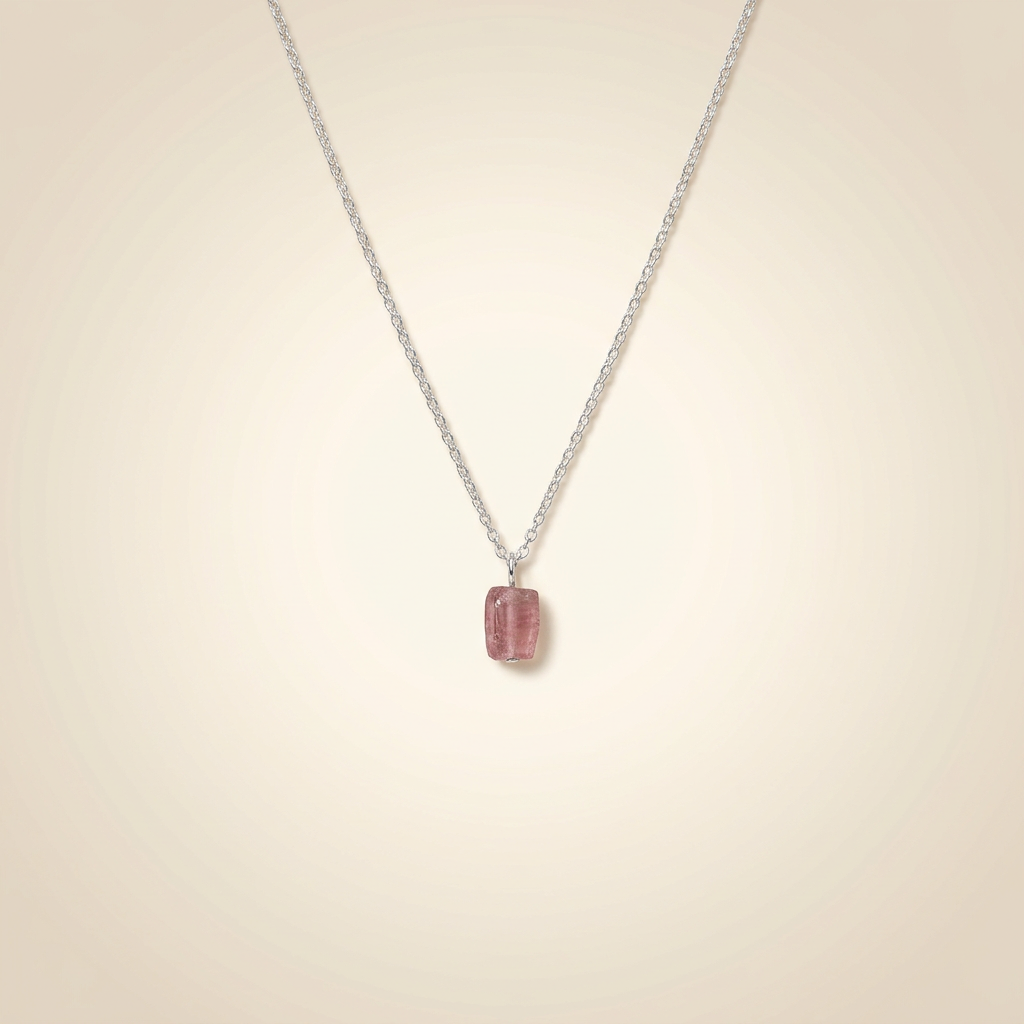 Rose Quartz Necklace - Raw Stone