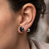 Obsidian Earrings - Pearl Cut
