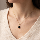 Obsidian Necklace - Gold Plating