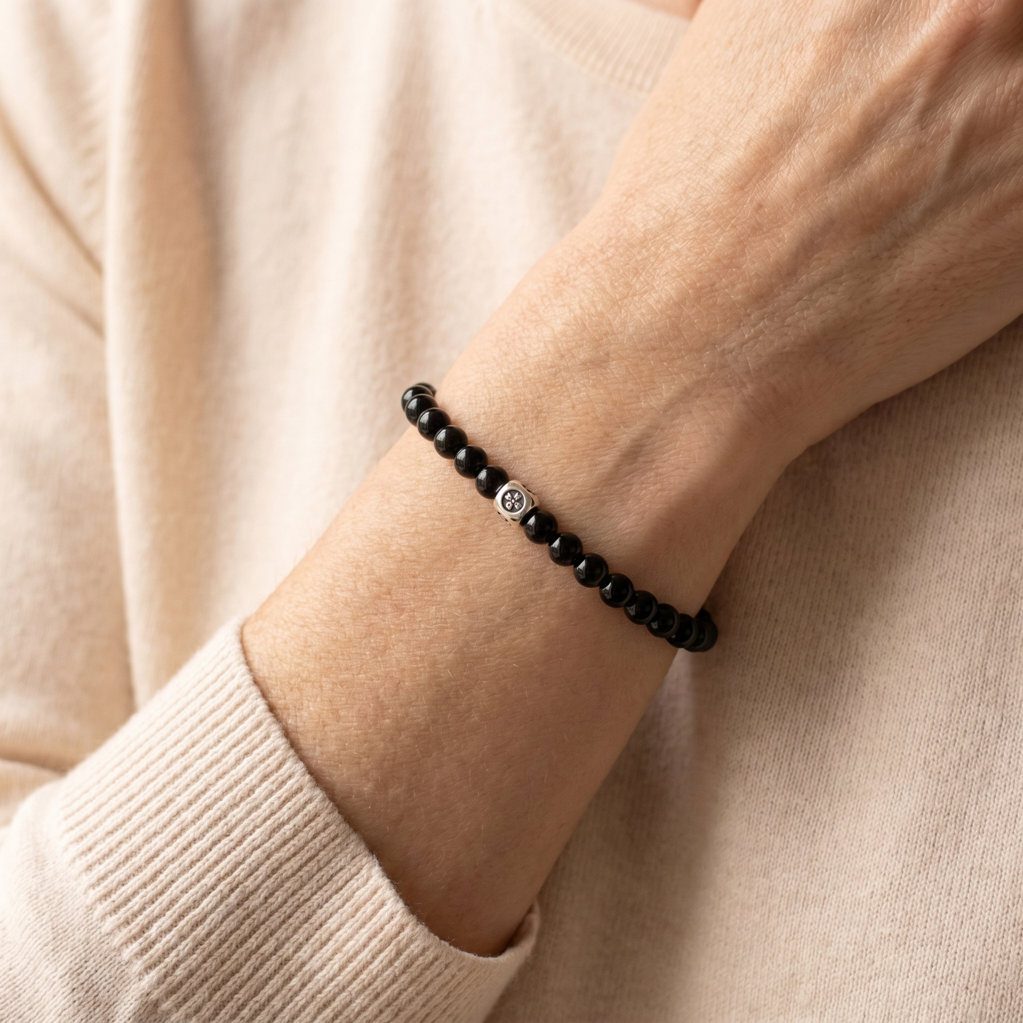 Obsidian Bracelet - Pearls